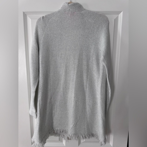 Lilly Pulitzer Tatum Sequin Open Front Cardigan SZ M Coconut Metallic - Picture 5 of 16